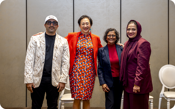Tehmina with a group of international women leaders