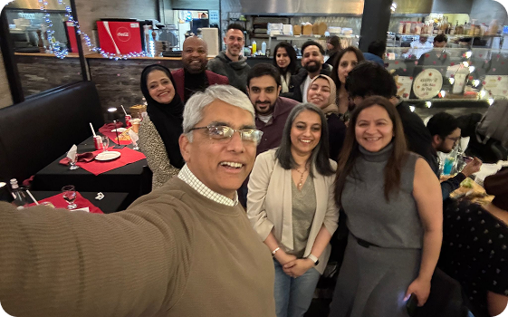 Tehmina with a community of founders at a celebration dinner